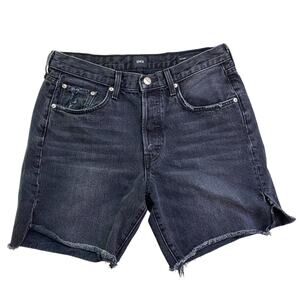 Edwin Cai Jean Shorts Womens 29 Black Denim Button Fly Cutoff Anthropologie 31x7
